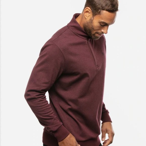 NWT Travis Mathew Cloud Quarter Zip 2.0 soft fleece pullover red travismathew - Picture 2 of 4